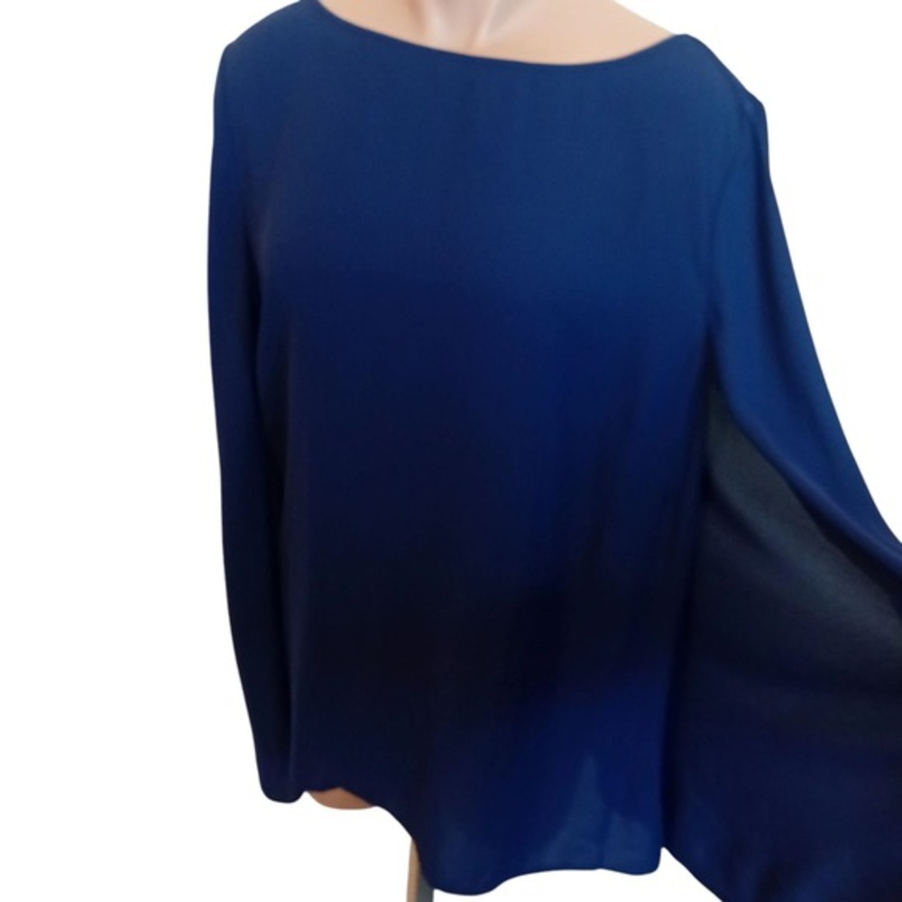 424 Fifth Lord & Taylor Cape Overlay Blouse Flowy Sleeveless‎ Office Career XL